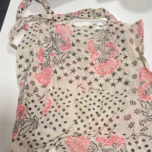 Free People Pink and Black Patterned Top